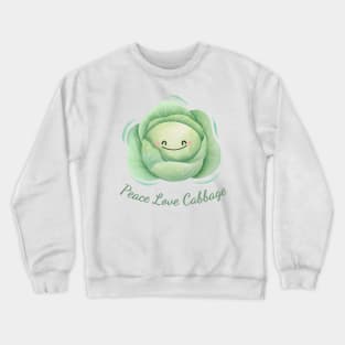 Peace Love Cabbage Watercolor Cute Crewneck Sweatshirt